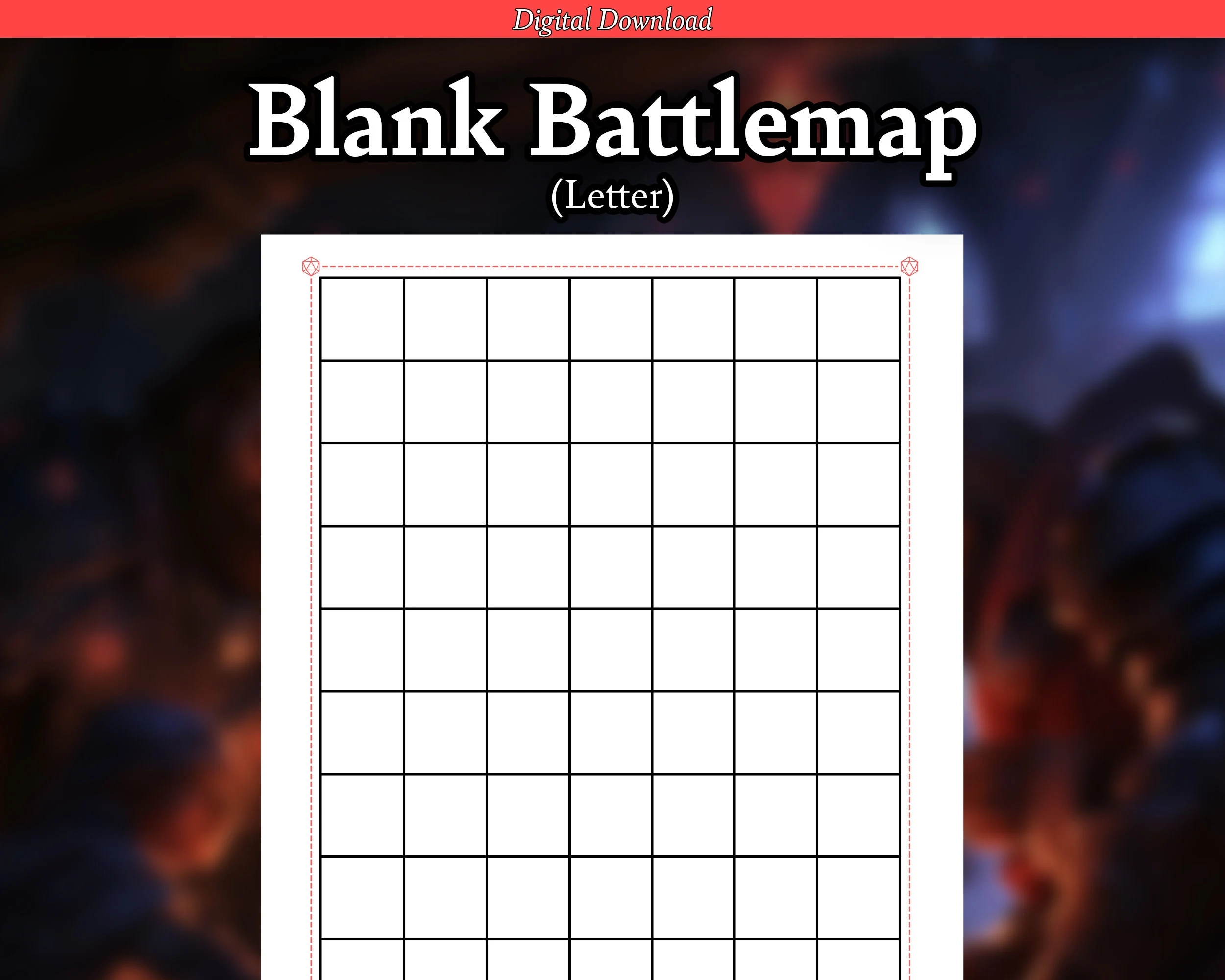 1 Zoll Quadratische DnD Battlemap Letter F r Dungeon Masters 5e 