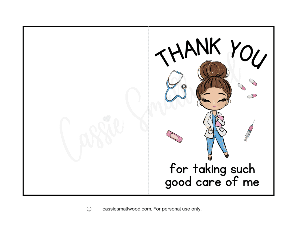 Nurse Appreciation Blank Printable Cards