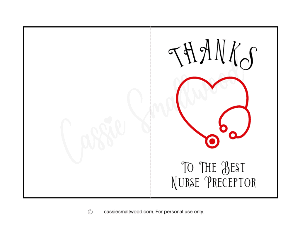 10 Cute Nurse Thank You Cards Free Printable Cassie Smallwood