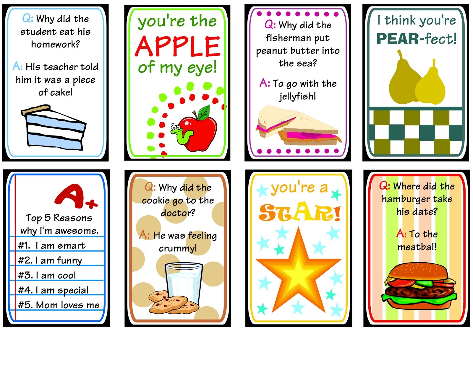 Free Printable Blank Lunch Notes