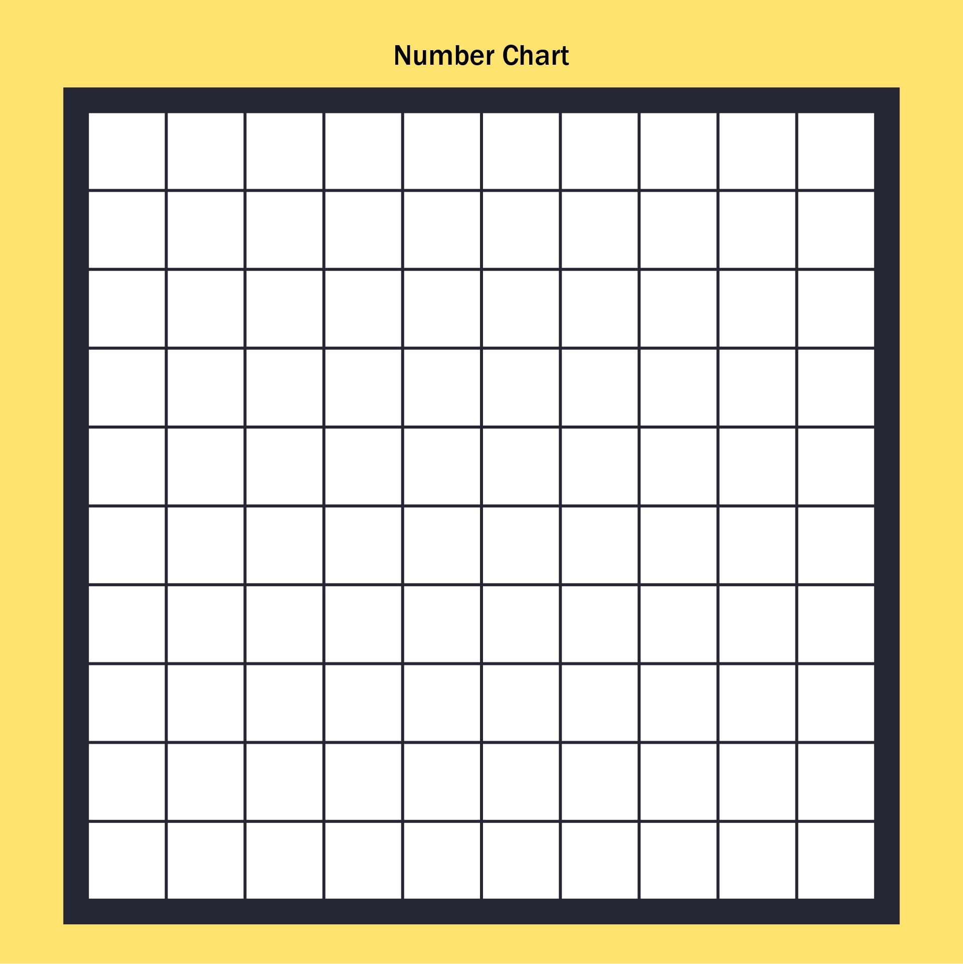 Blank Hundred Square Printable