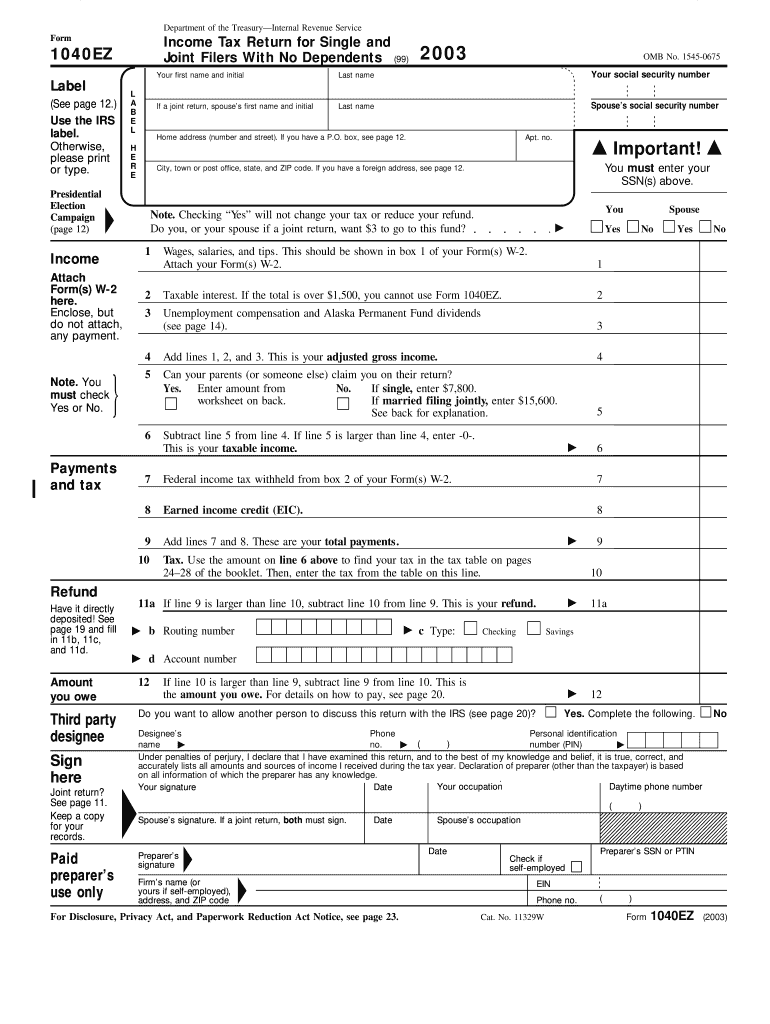 1040ez Fillable Form Fill Out amp Sign Online DocHub