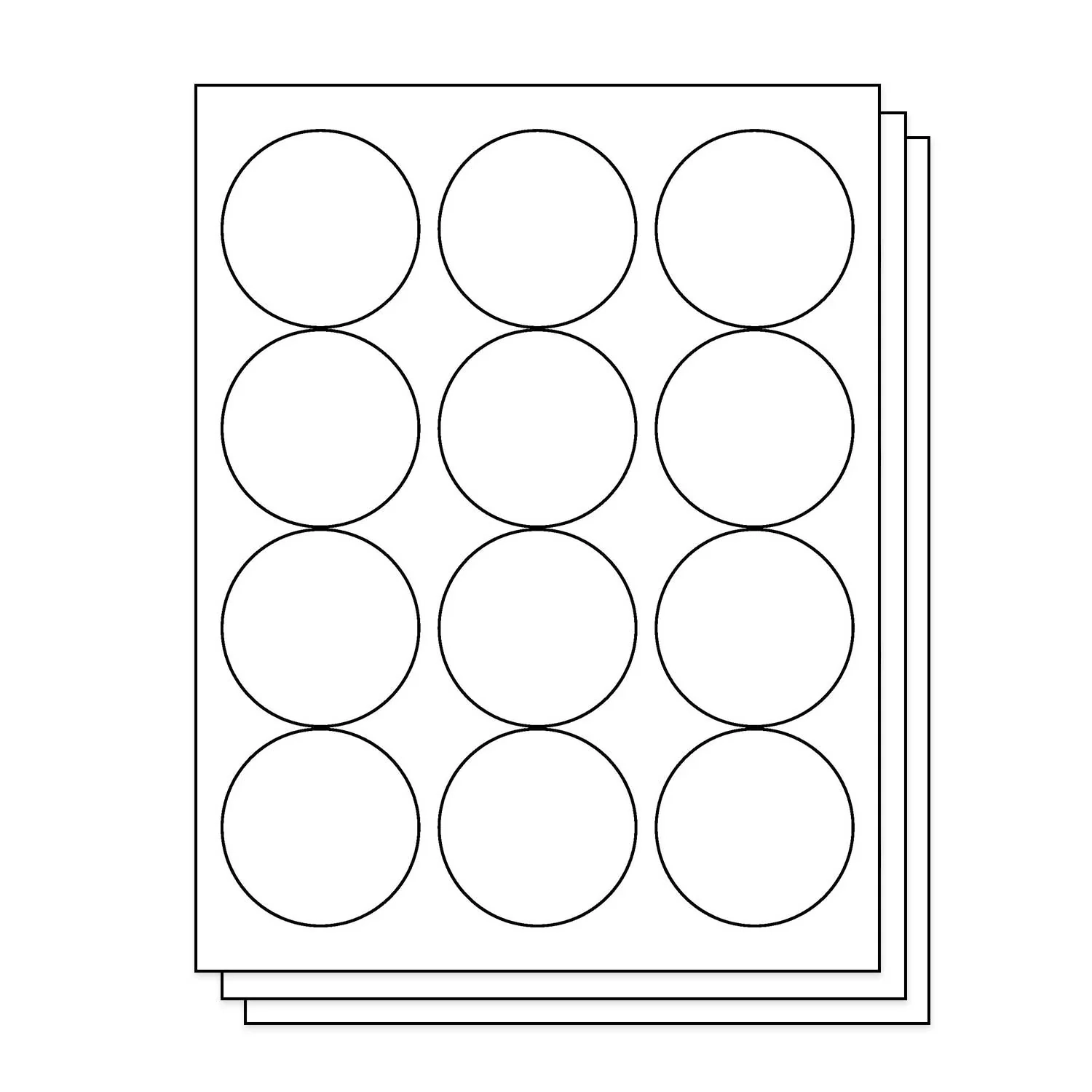 12UP 2 5 Inch Blank Circle Labels 12 Labels Per Sheet Sheets