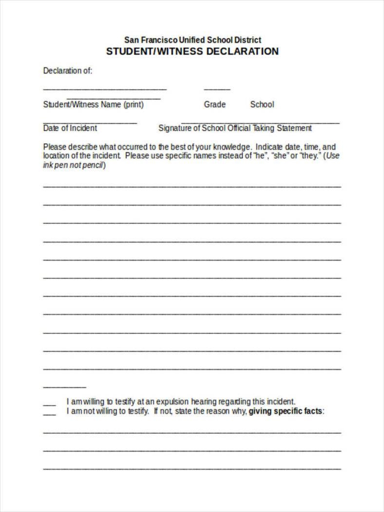 13 Witness Statement Forms Free PDF DOC Format Download