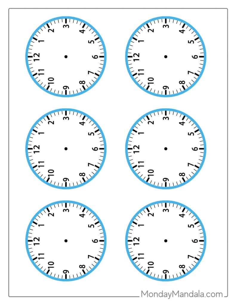 Printable Blank Clock Faces Free