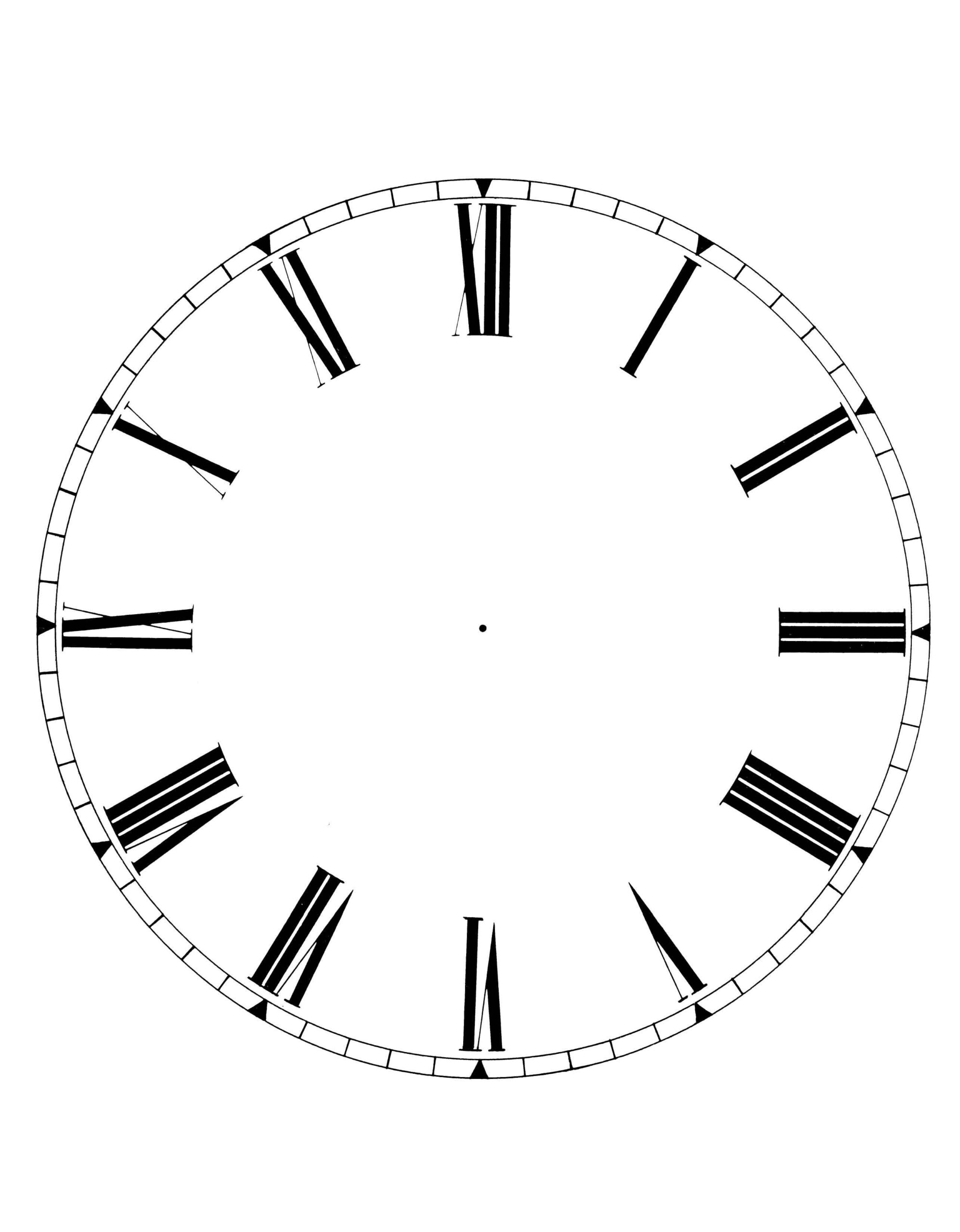 Blank Printable Clock Face