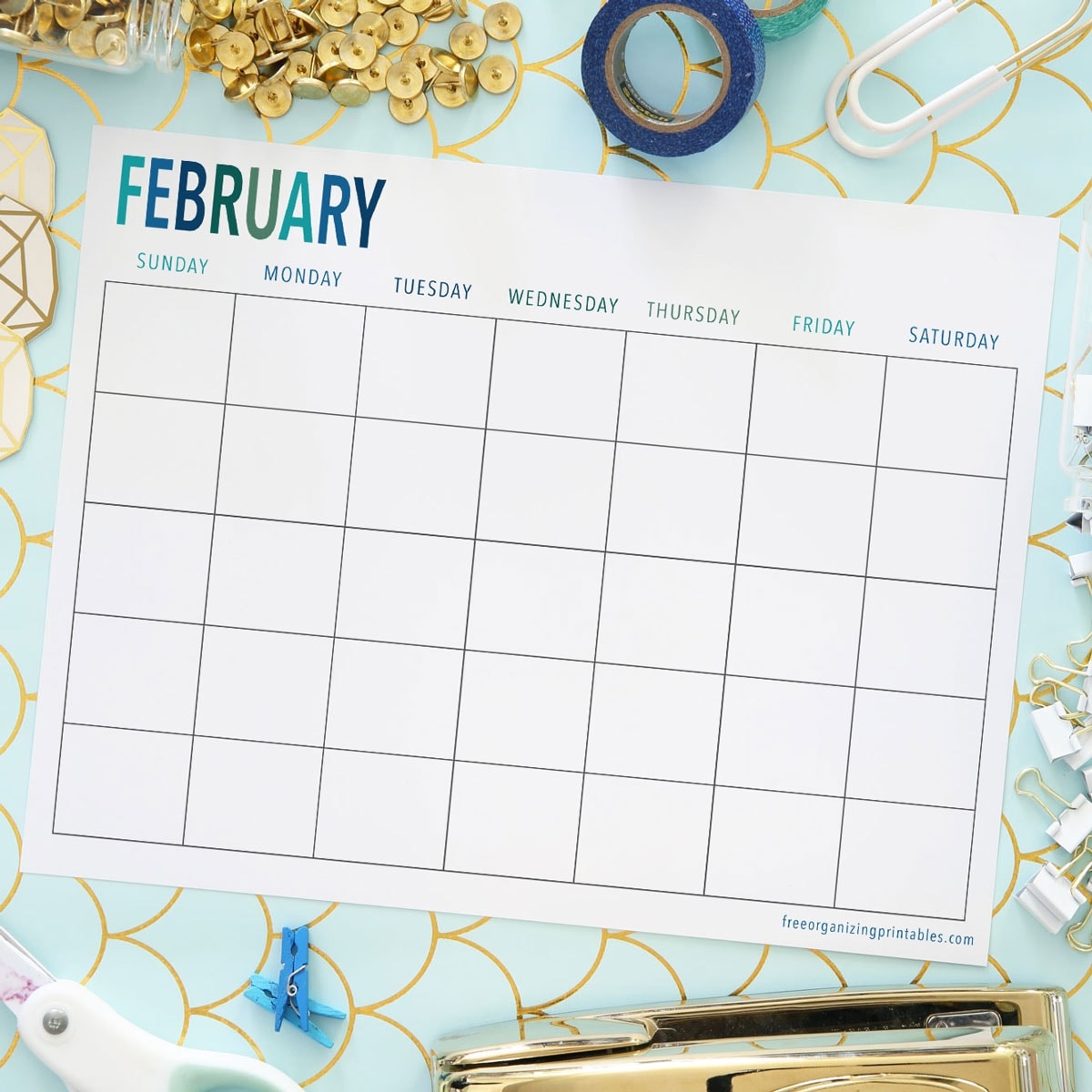 Blank Binder Calendar Printable Free