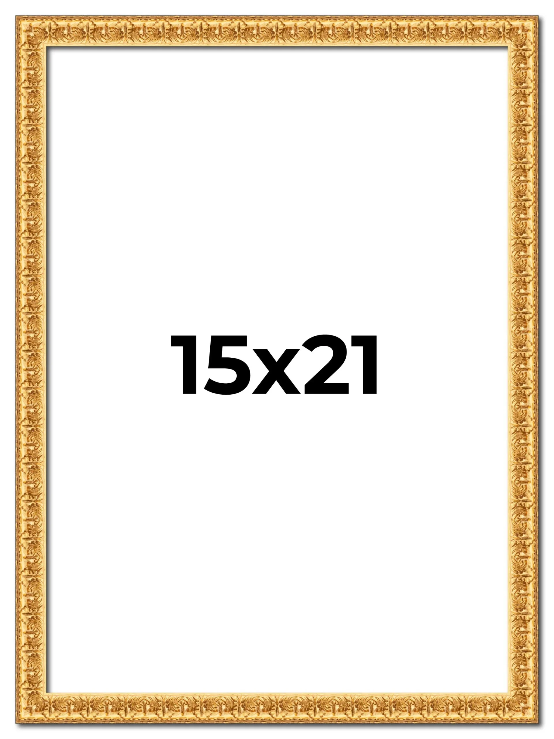 15x21 Frame Gold Real Wood Picture Frame Width 1 Inches Interior 