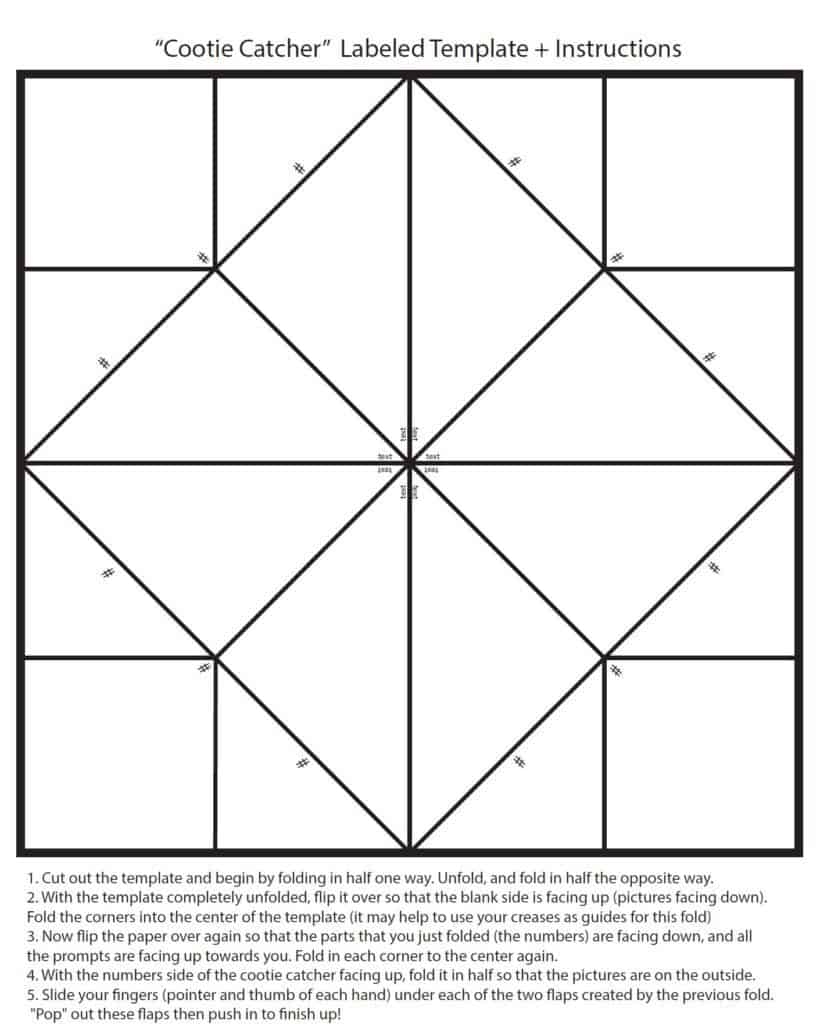 16 Printable Cootie Catchers For Kids Free Blank Template 
