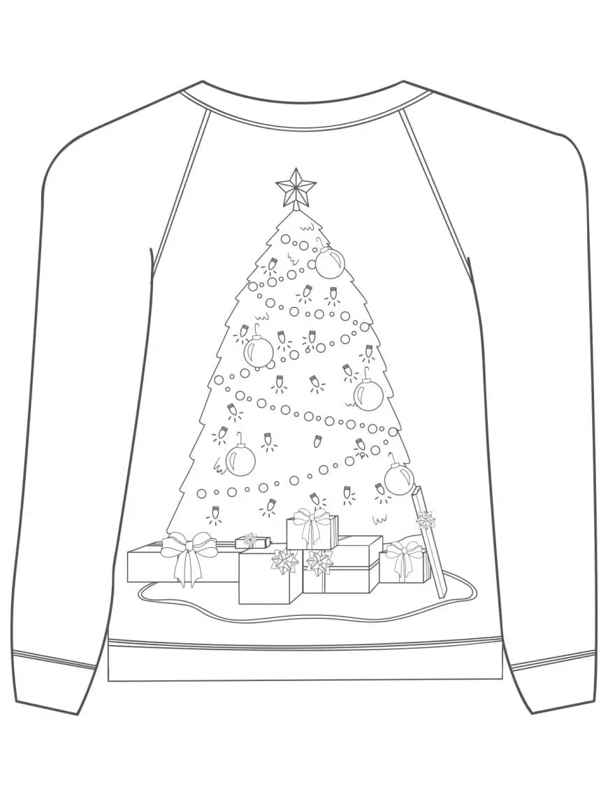 Blank Christmas Sweater Coloring Printable