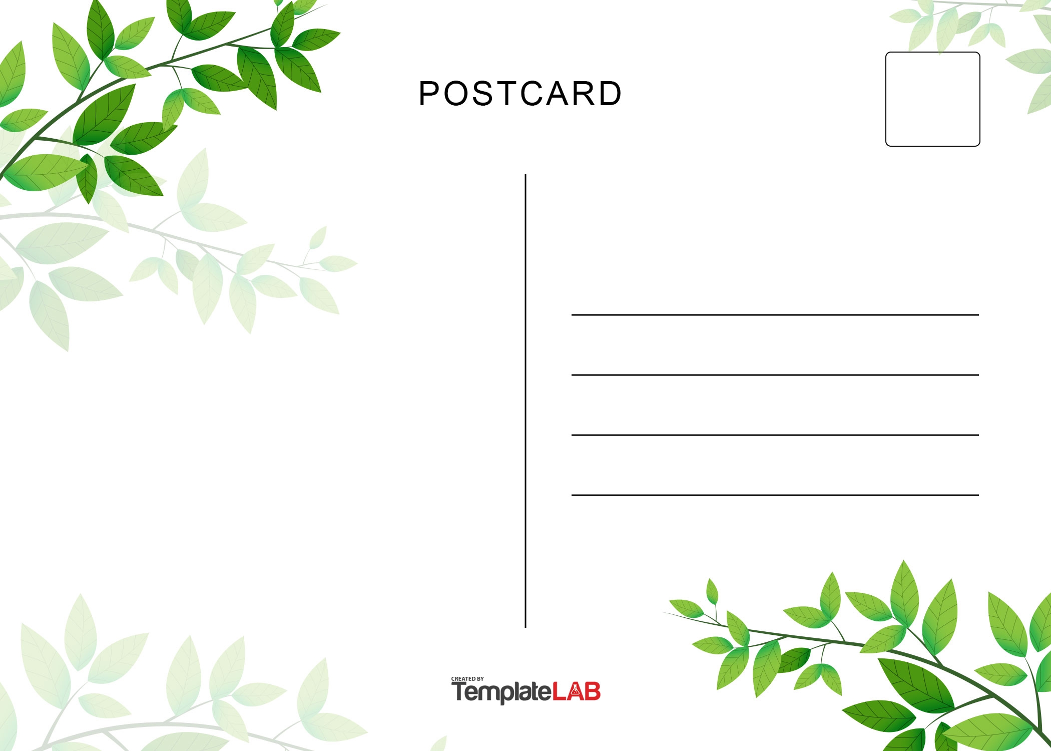 Simple Printable Postcard Blank