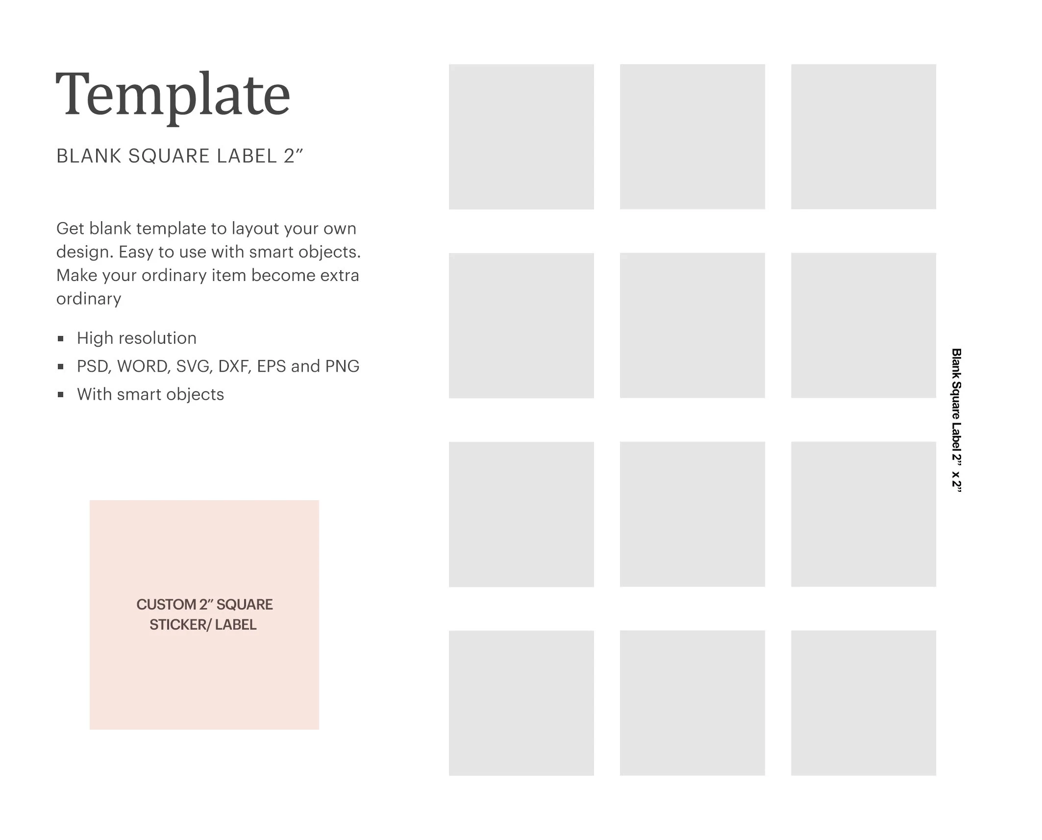 2 X 2 Blank Square Label Template Multipurpose Blank Square 