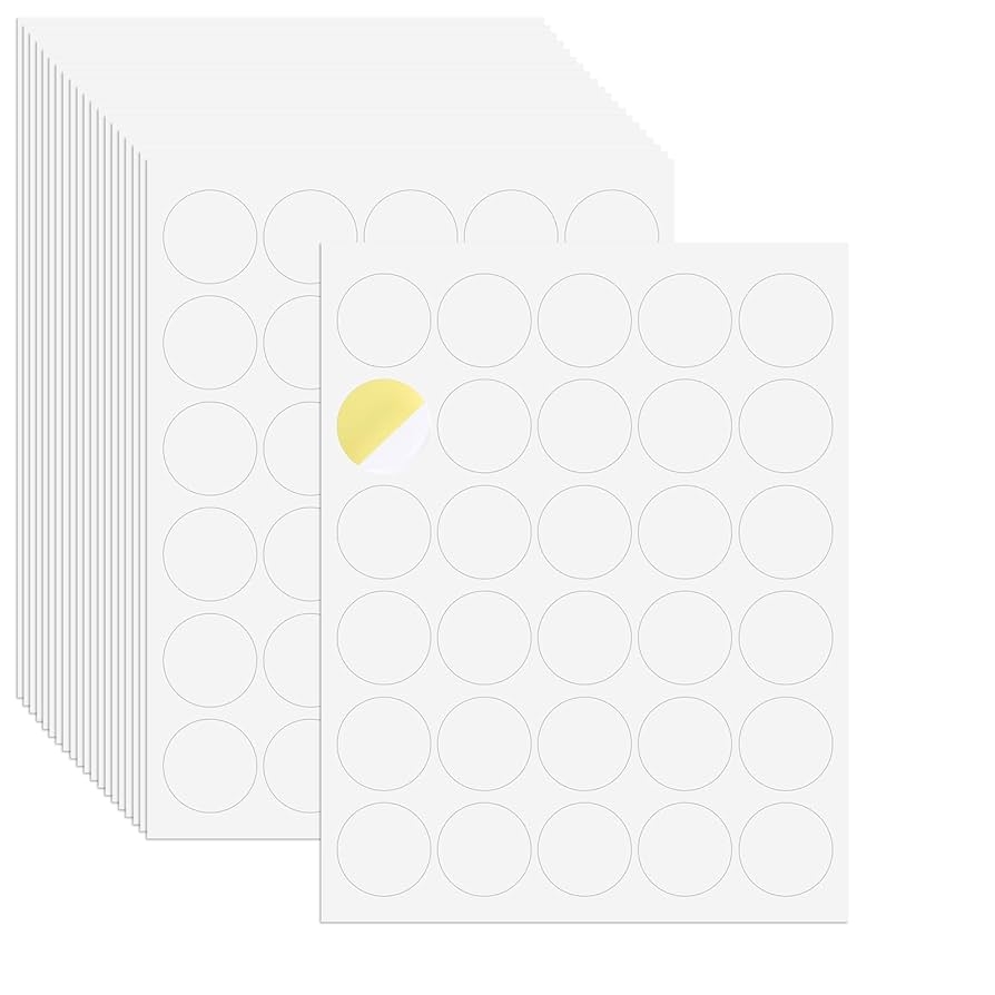20 Sheets 3 8 Cm Round Labels Stickers White Circle Labels 