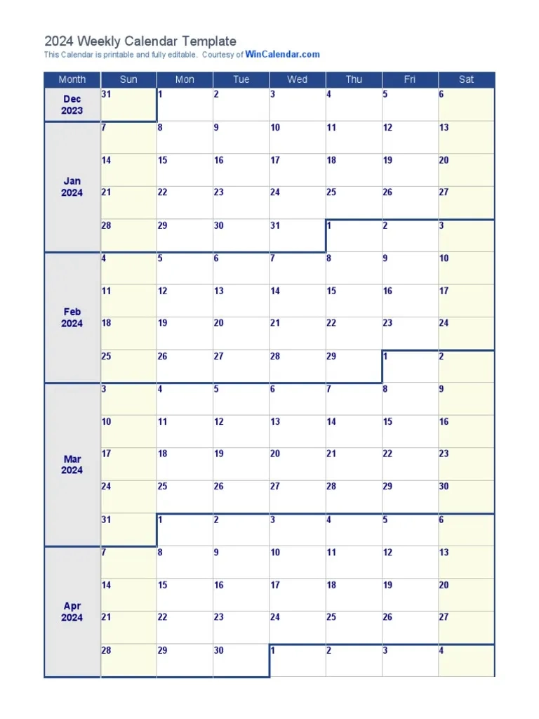 Blank Printable Calendar Wincalendar