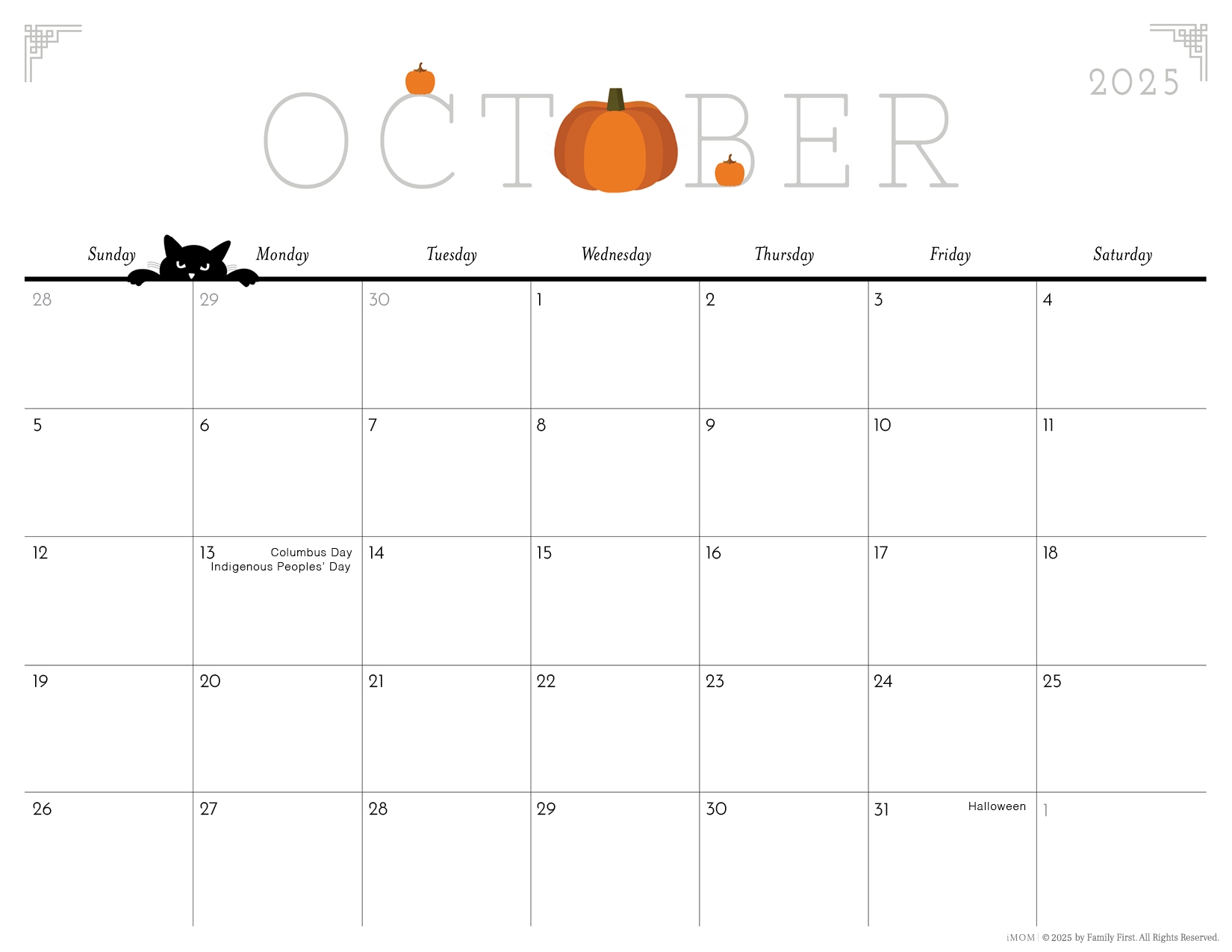 Pretty Blank Printable Calendar