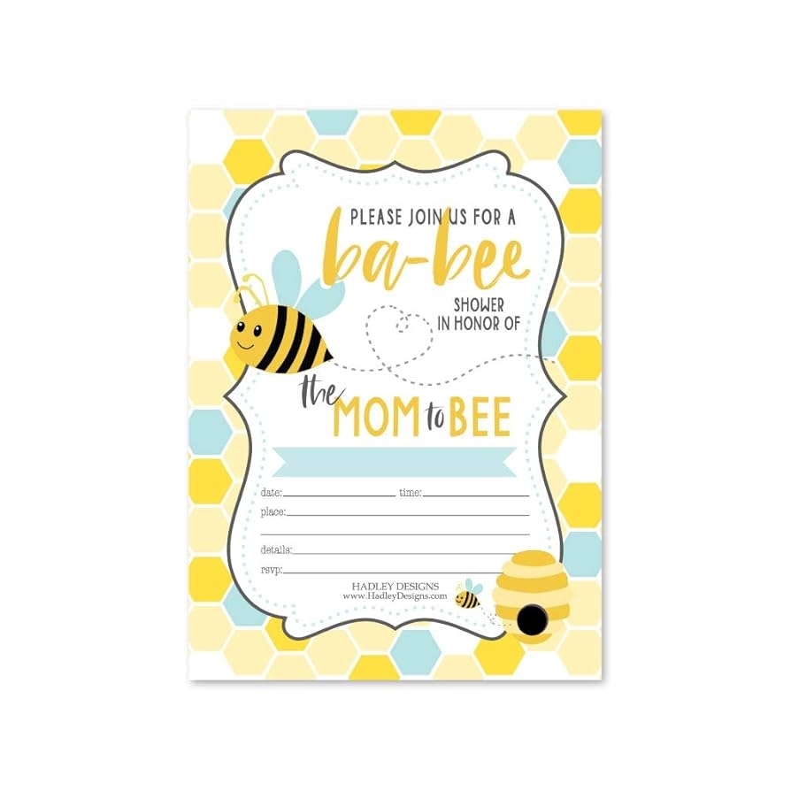 25 Bee Baby Shower Invitations Sprinkle Invite For Boy Or Girl 