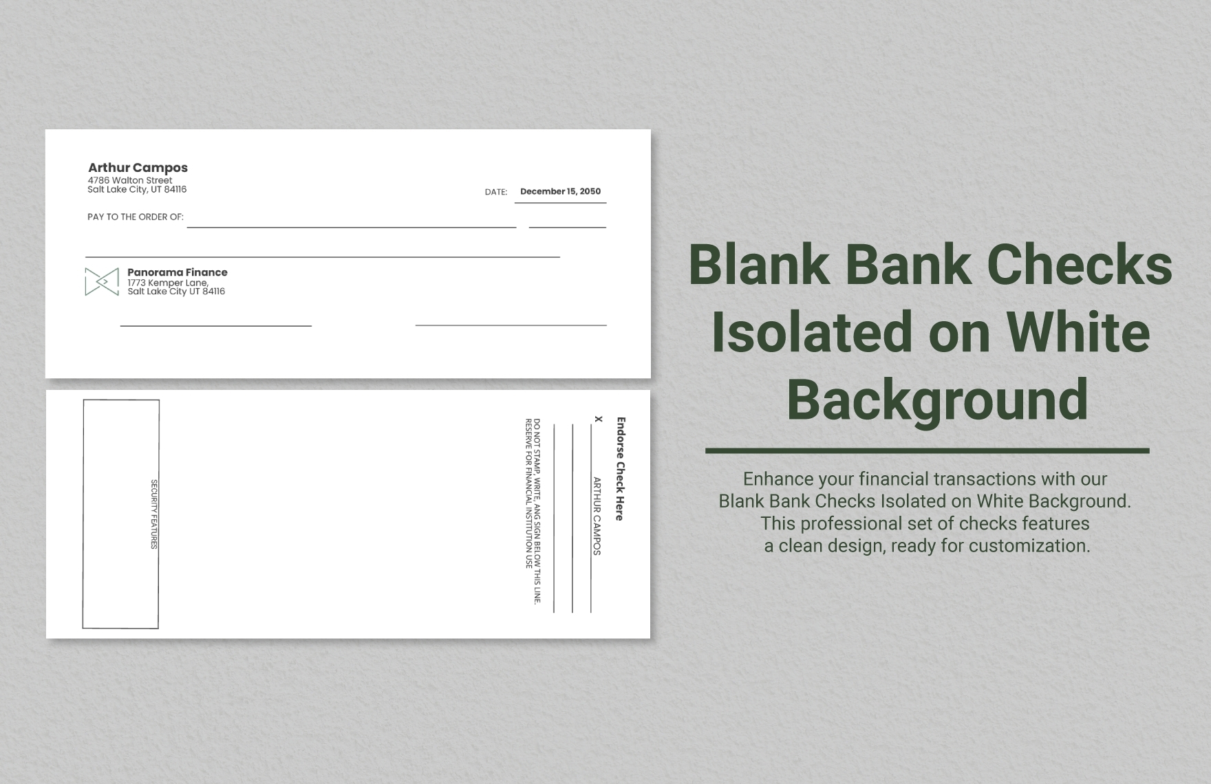 Large Format Blank Printable Check