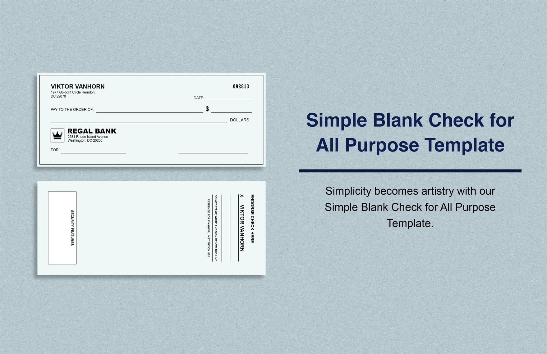 Blank Check Blank Check Printable