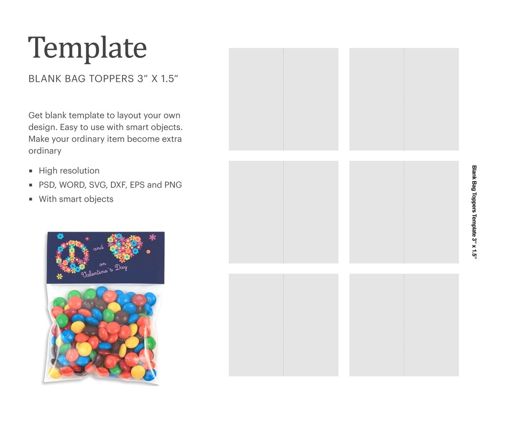 3 X 1 5 Blank Bag Toppers Template Gift Bag Toppers Blank 