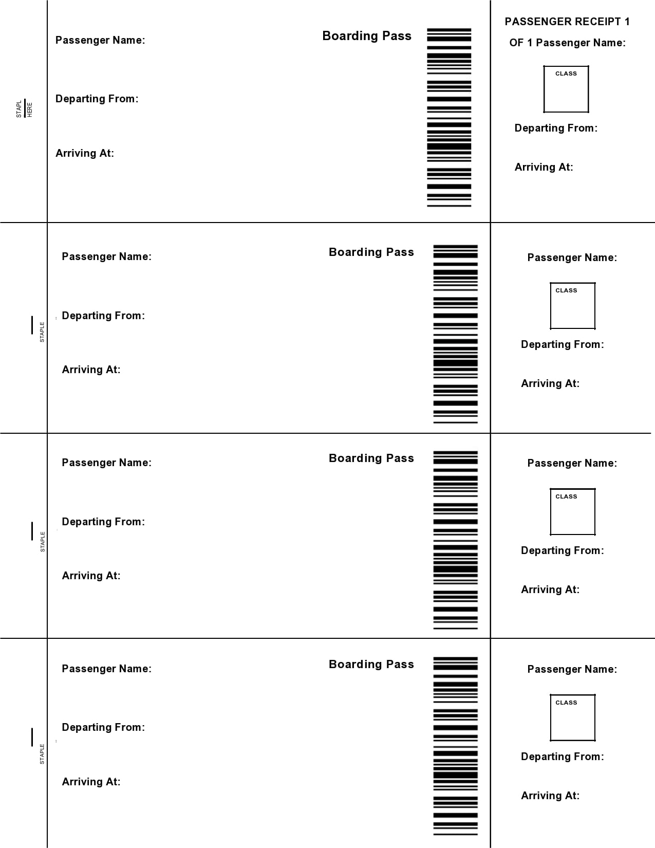 Blank Free Airline Ticket Printable