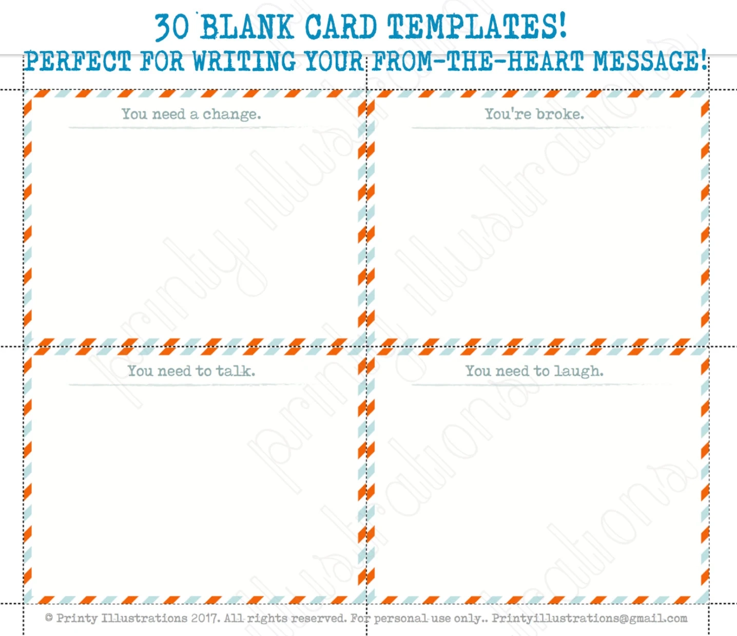30 OPEN WHEN LETTER Pre made Printables Print Instantly To Save 