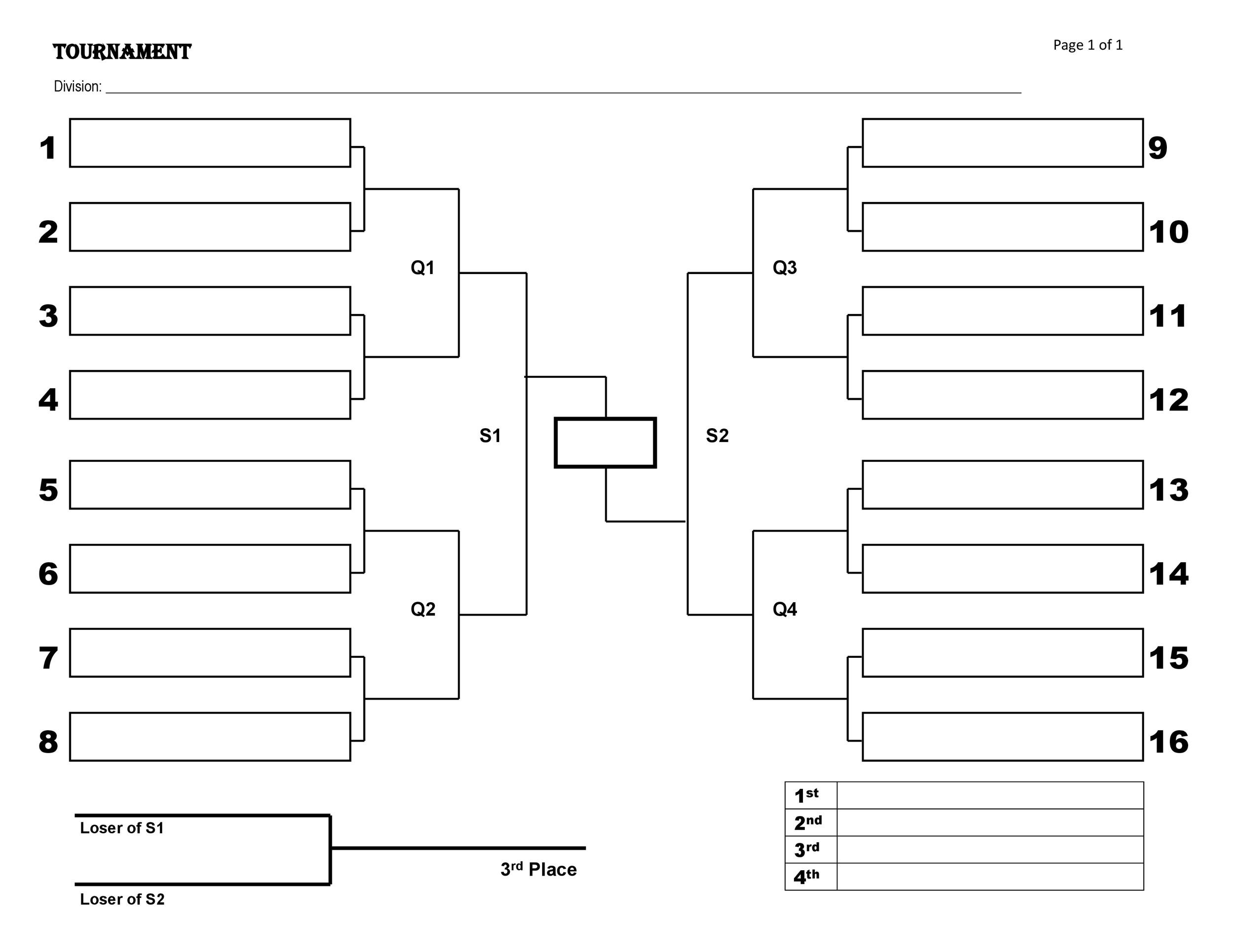 34 Blank Tournament Bracket Templates amp 100 FREE TemplateLab