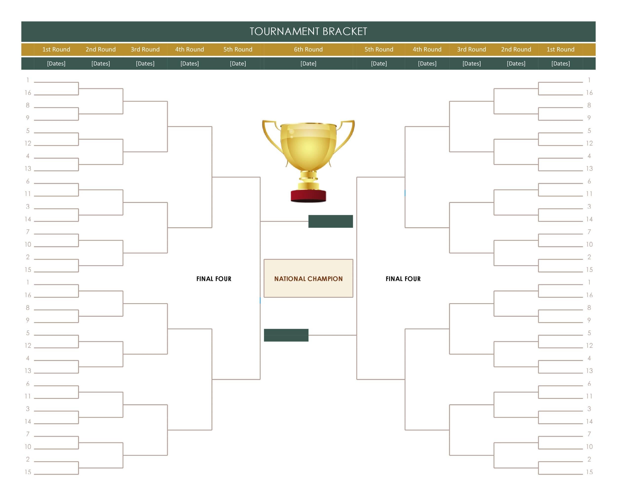 Blank Bracket Printable Word Document