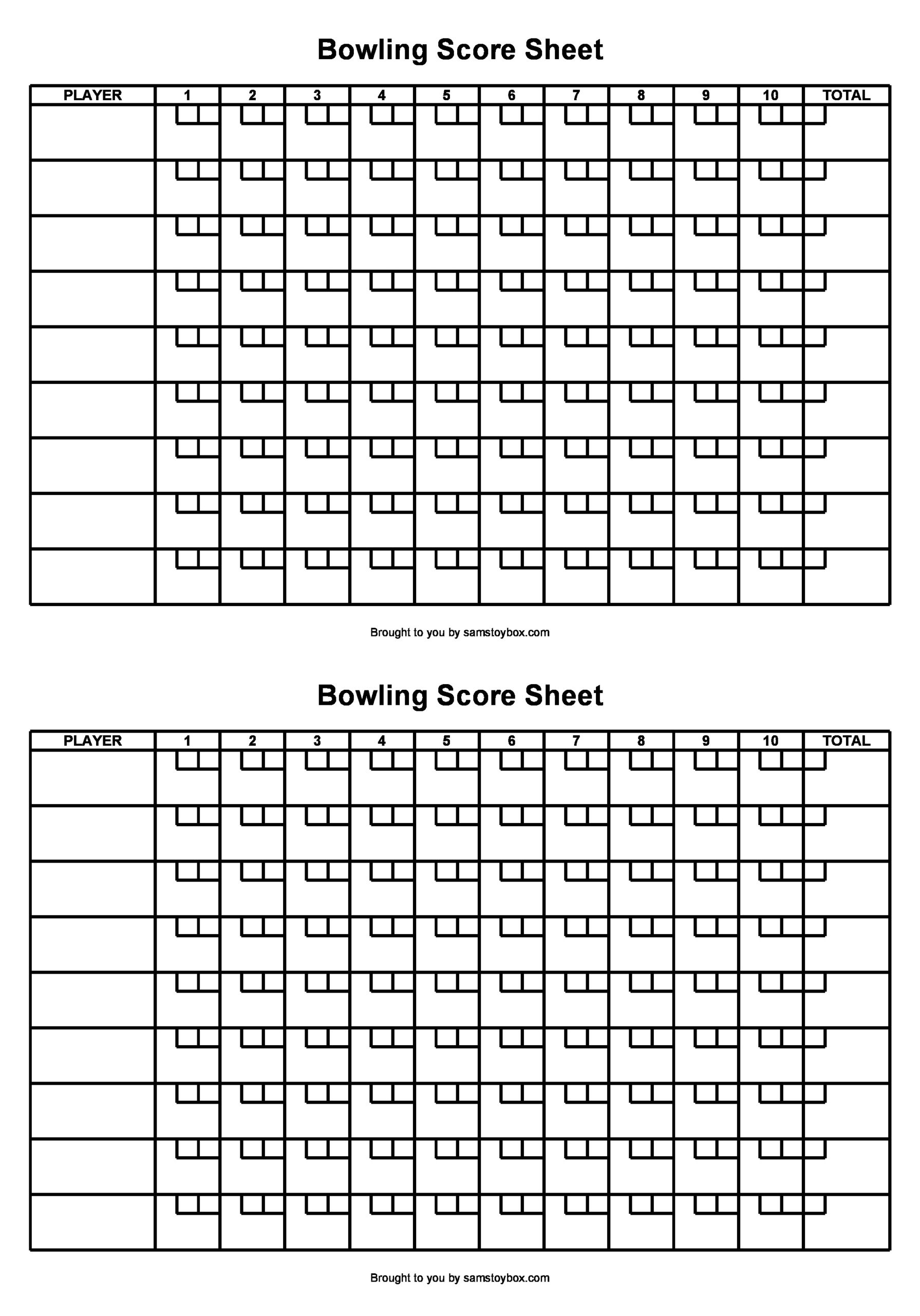 36 Printable Bowling Score Sheet Templates amp Examples 