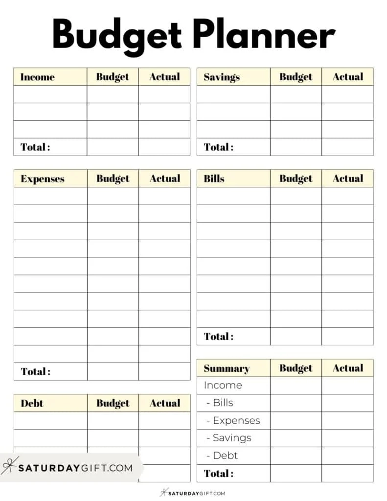 Blank Budget Worksheet Printable