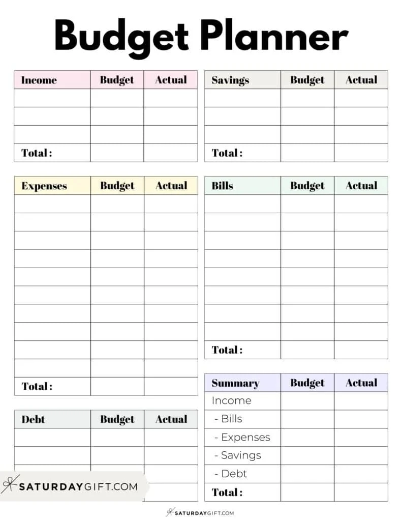 Blank Budget Worksheet Printable Pdf