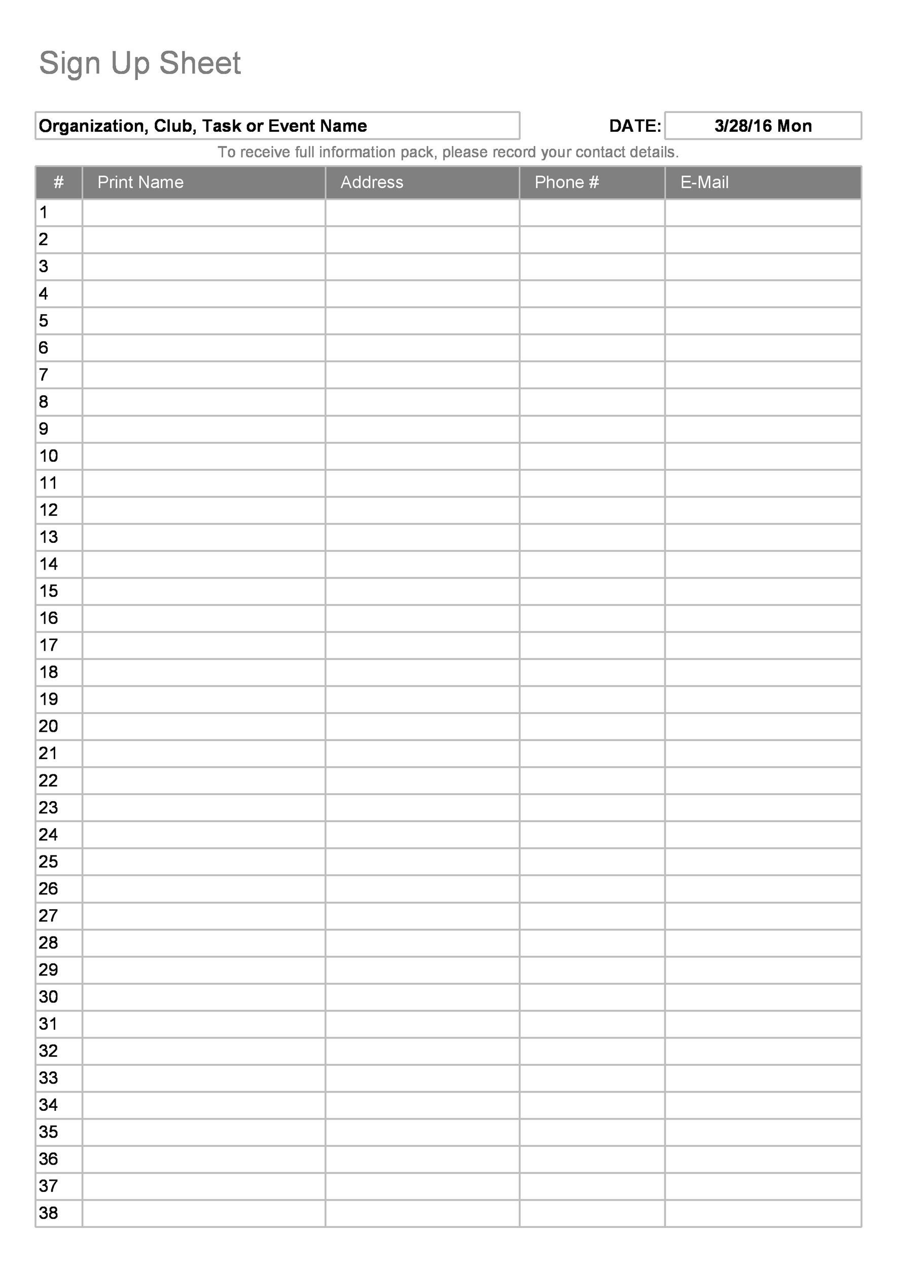 37 Free Email List Templates PDF MS Word amp Excel TemplateLab