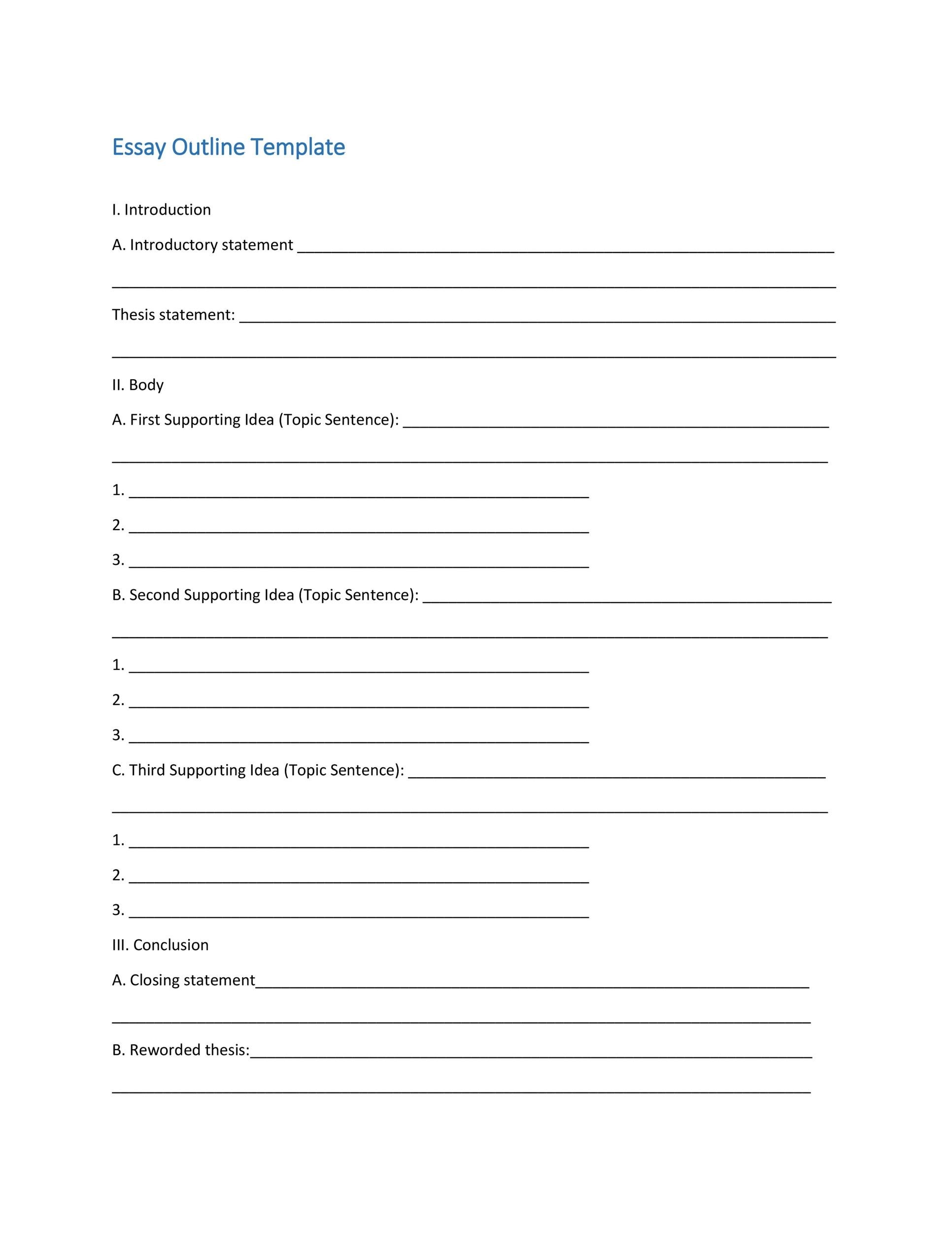 37 Outstanding Essay Outline Templates Argumentative Narrative 
