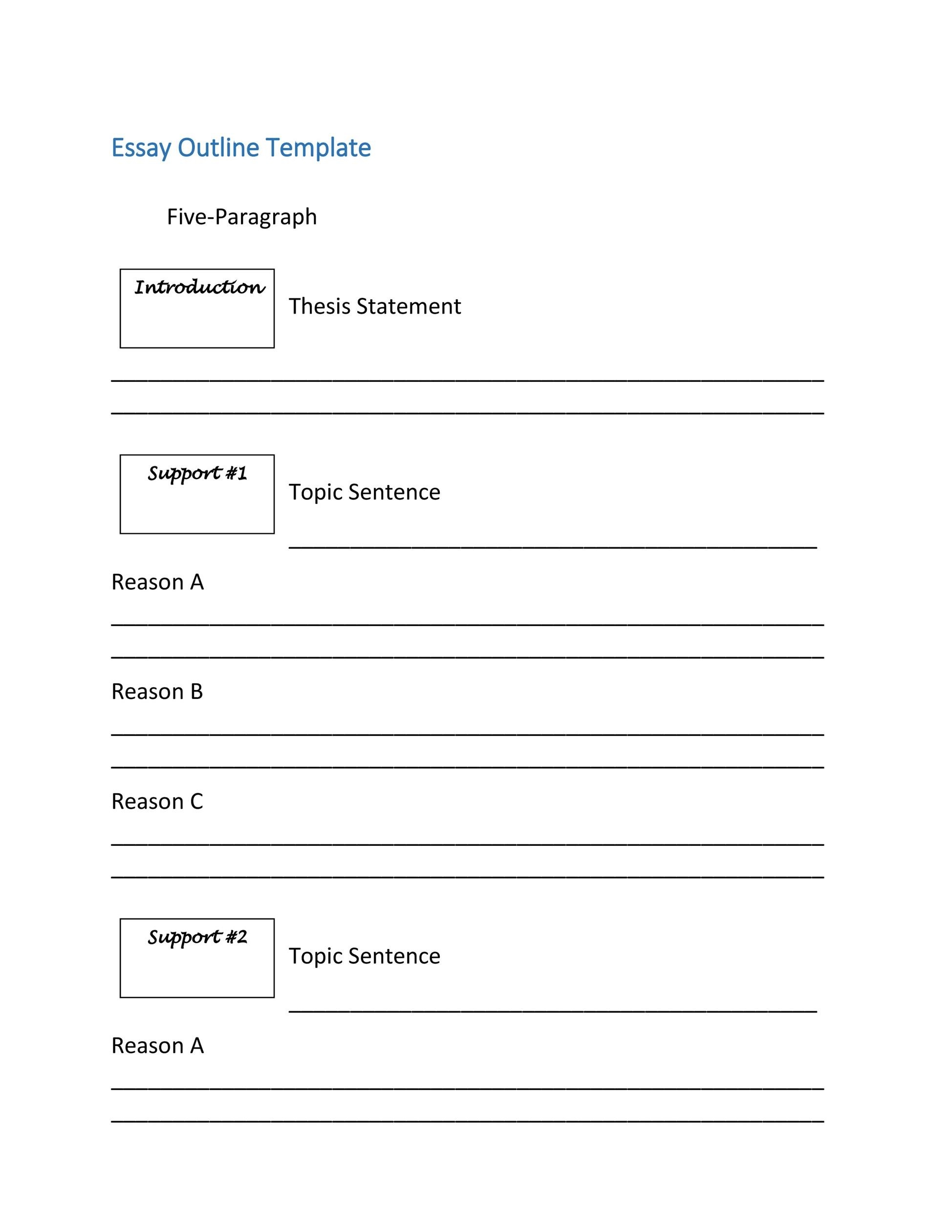 Printable Blank Essay Outline