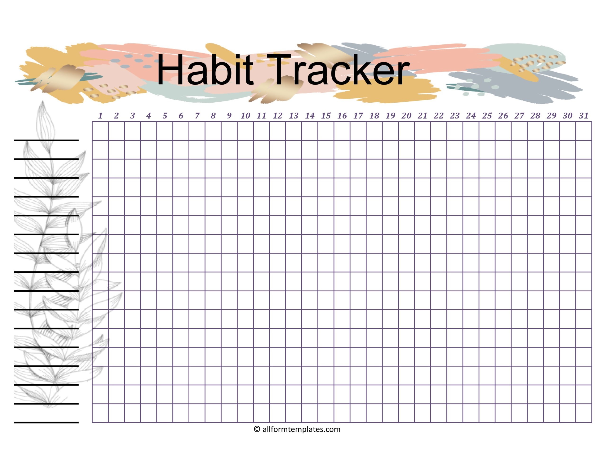 Blank Printable Tracker Rxcel