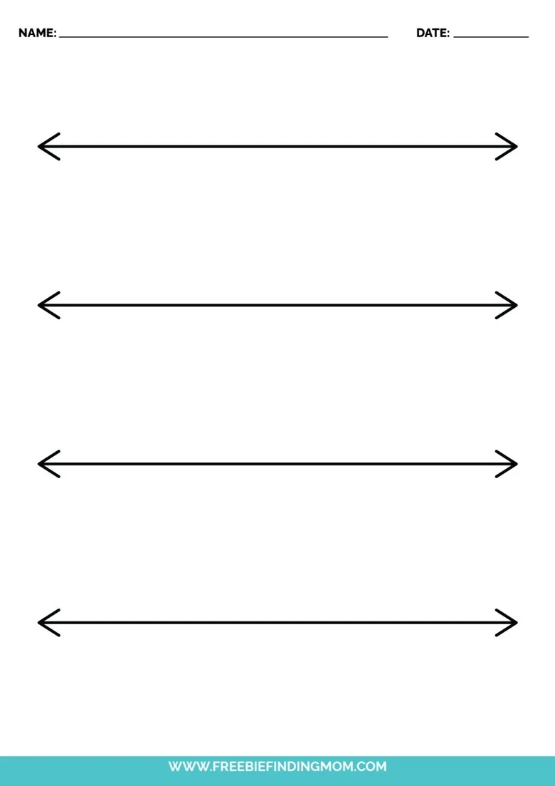 Number Line Blank Printable