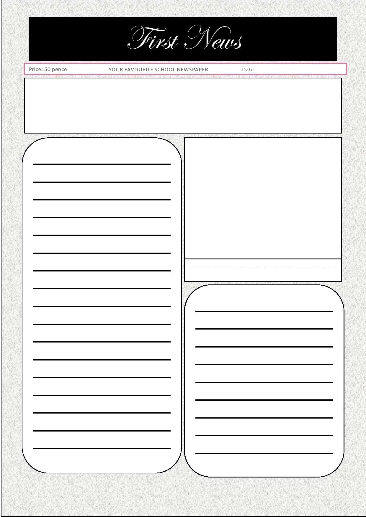 Printable Blank Newspaper Template Free
