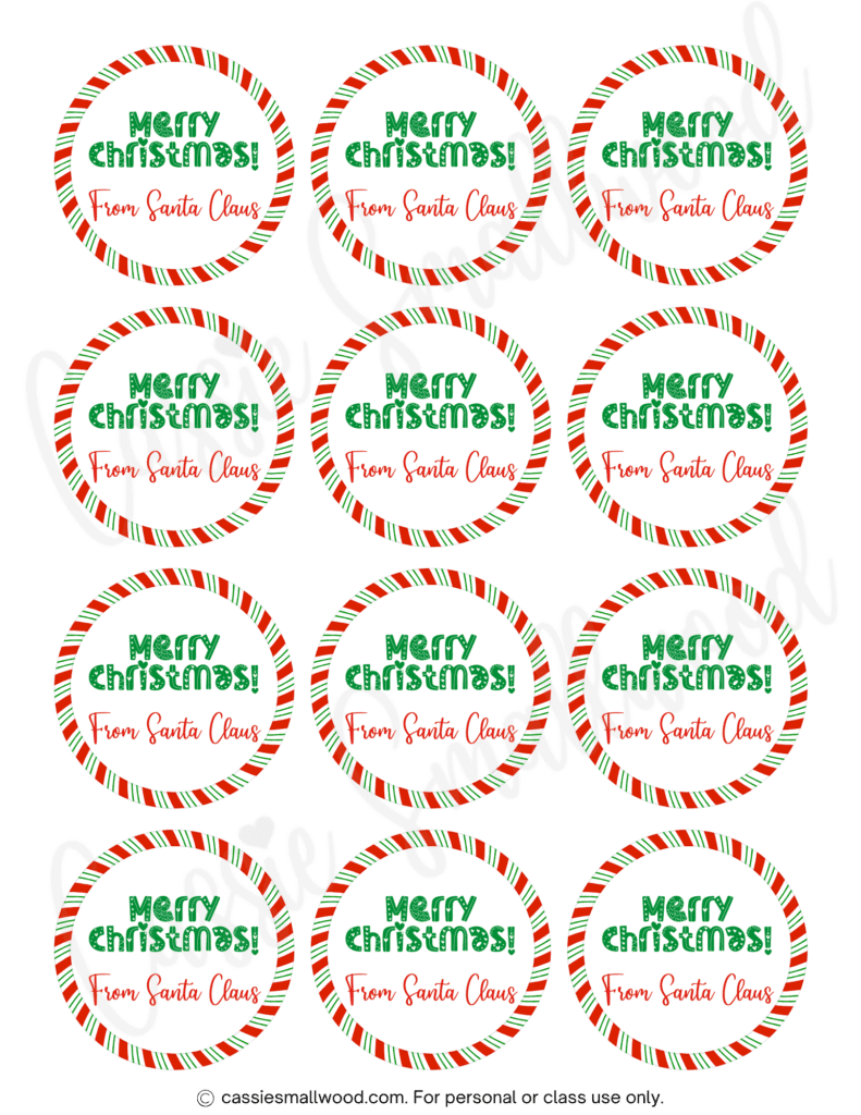 Printable Blank Christmas Labels