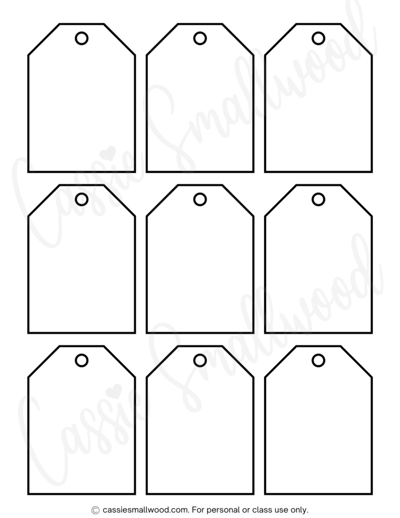 Printable Editable Gift Tags Blank
