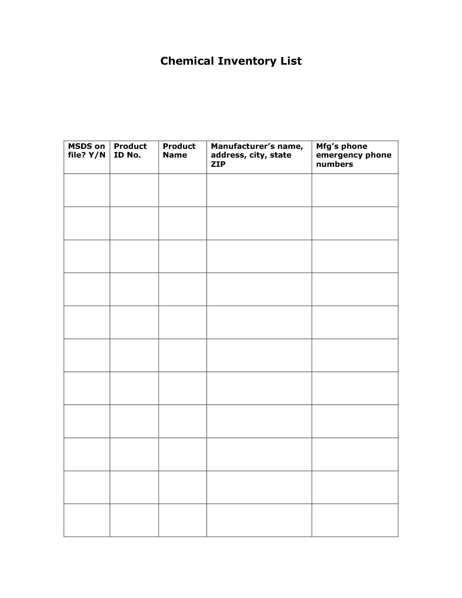 45 Printable Inventory List Templates Home Office Moving 
