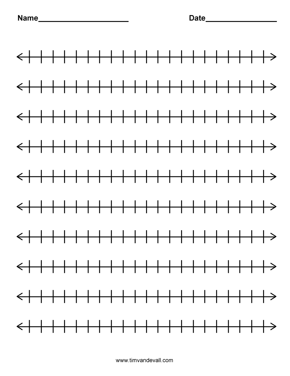Blank Printable Nuber Lines