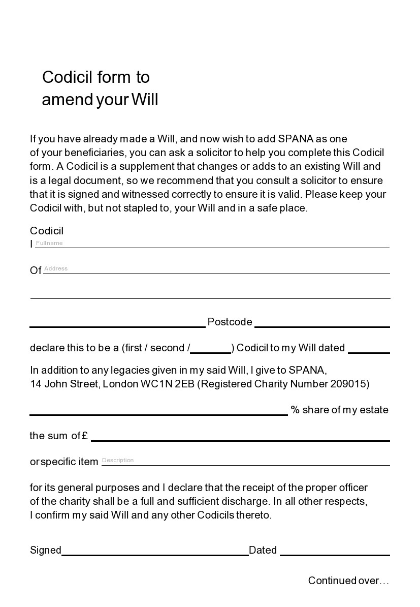 46 Free Codicil To Will Forms amp Templates TemplateLab