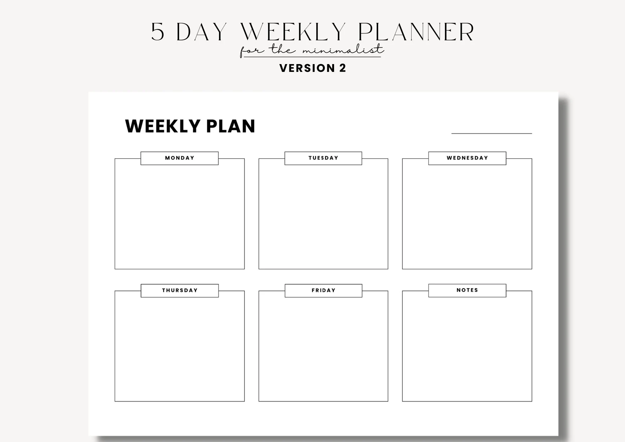 Printable Blank Calendar 5 Day