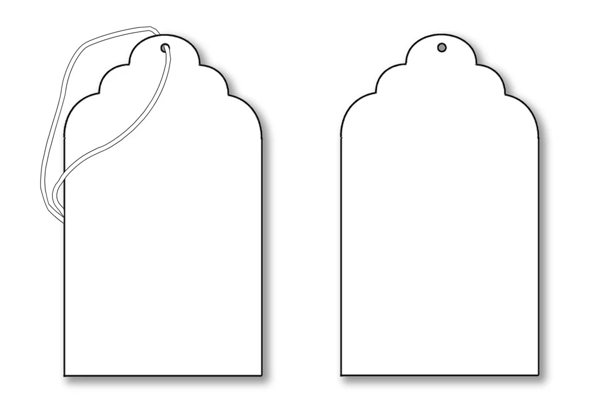 5 Size Scallop Tag 1 3 32 X 1 3 4 White