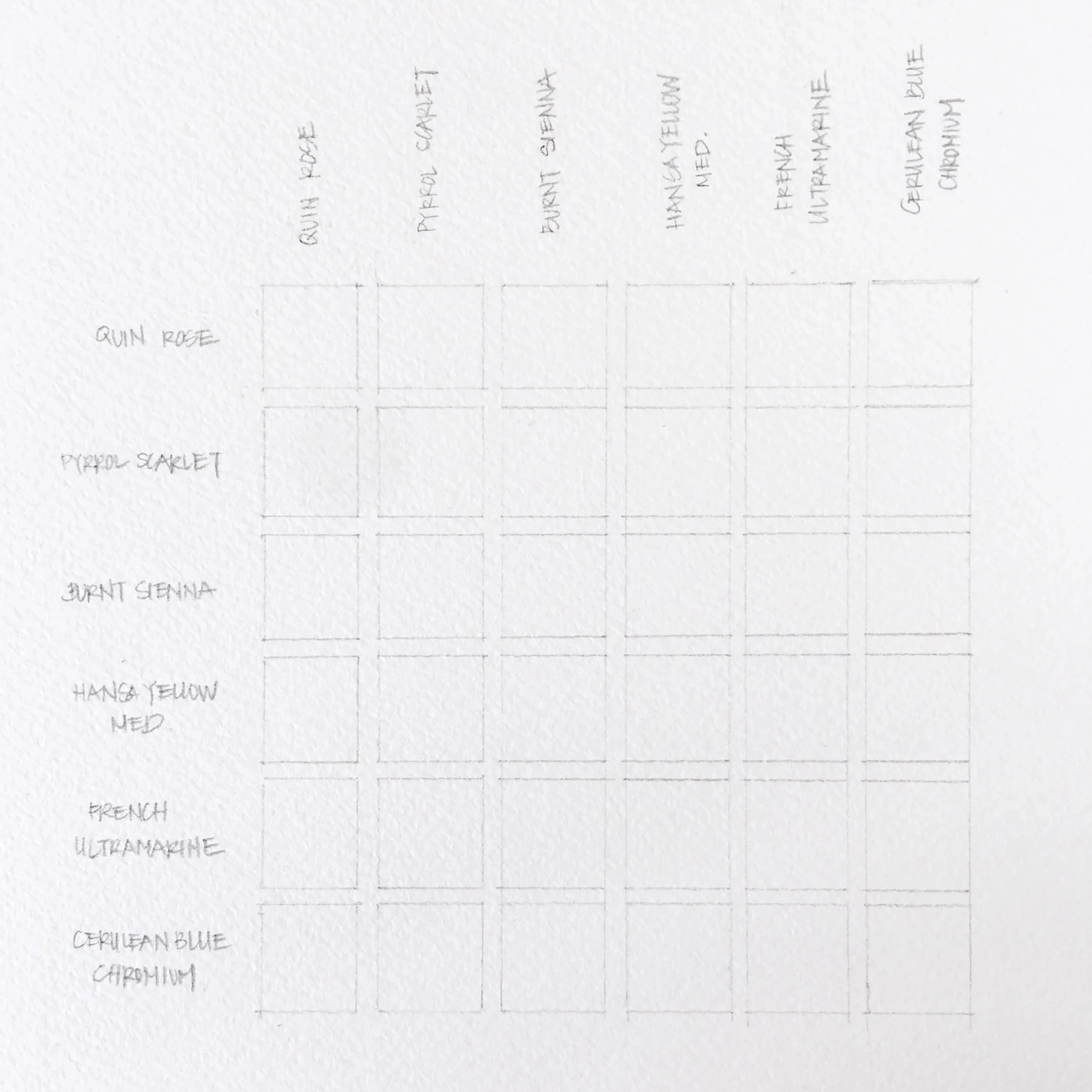 Color Mixing Chart Printable Blank