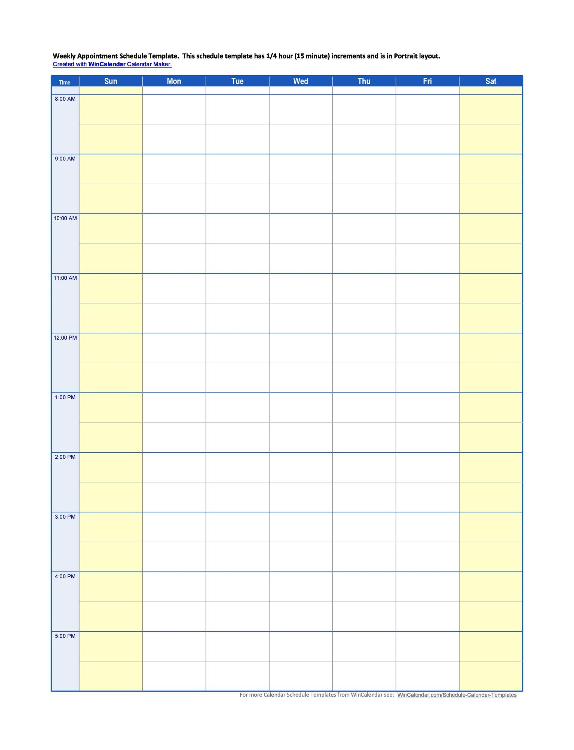 Printable Blank Appointment Calendar