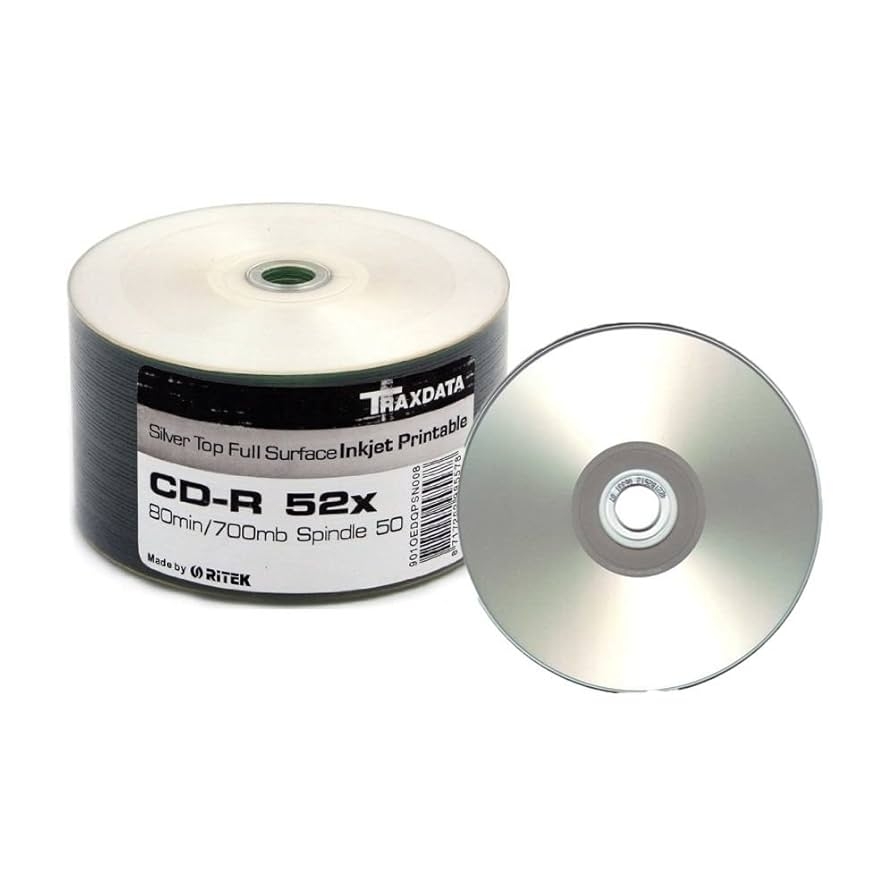 50 Ritek Silver F Face Printable 52x CD R CDR 50 Pack Amazon co uk Everything Else