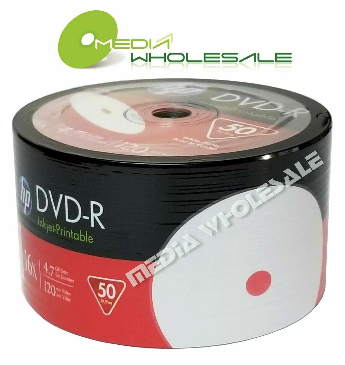 500 HP Blank 16X DVD R DVDR White Inkjet Printable 4 7GB 