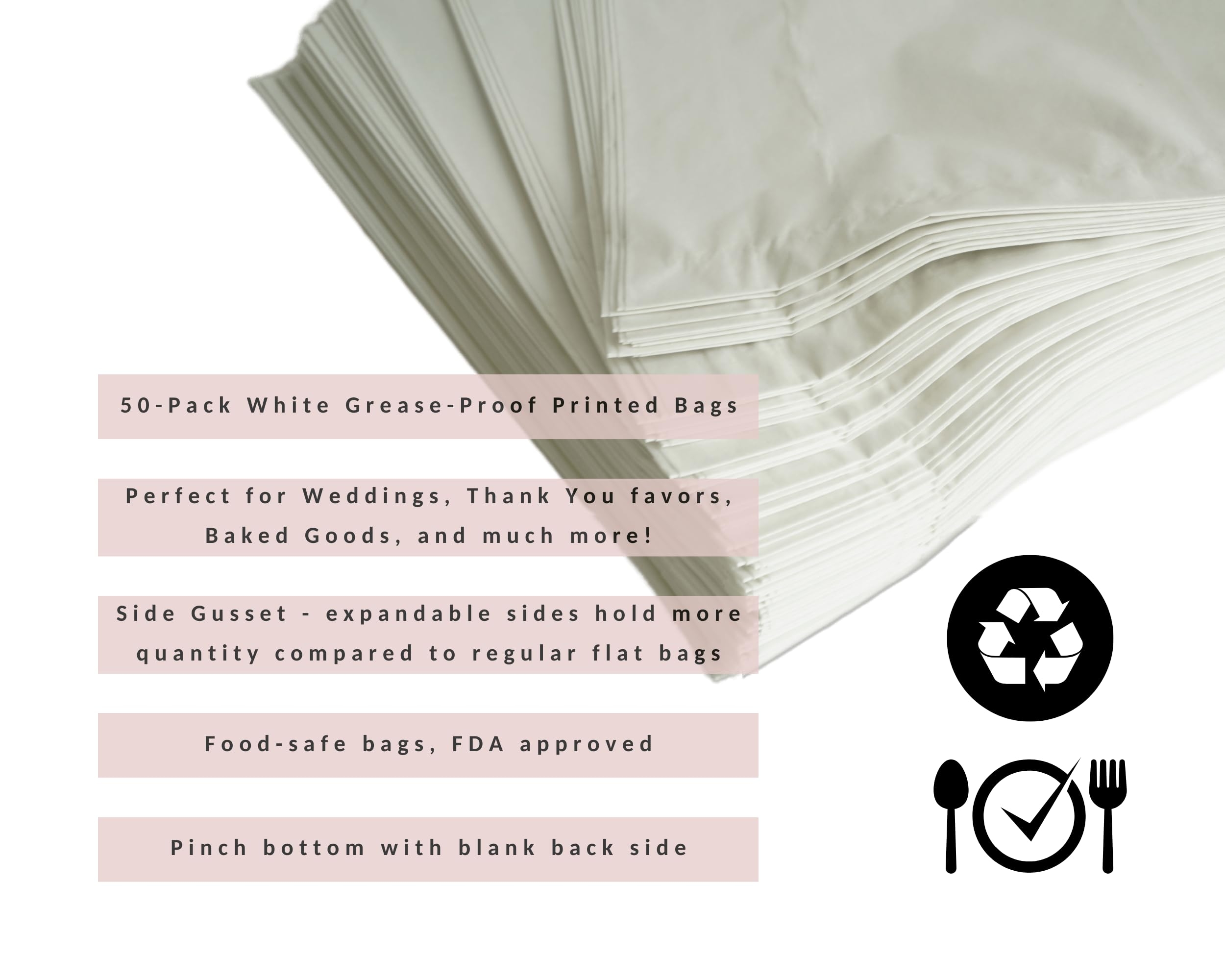 Printable White Donut Bags Blank