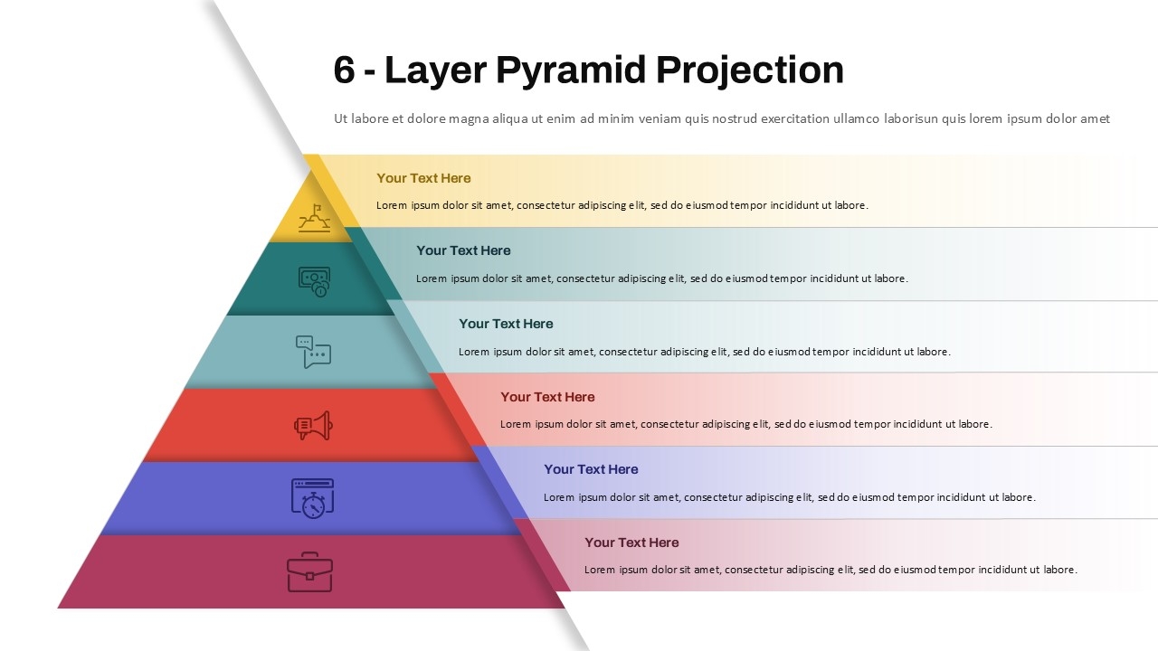 6 Layer Pyramid Chart Template For PowerPoint And Google Slides 