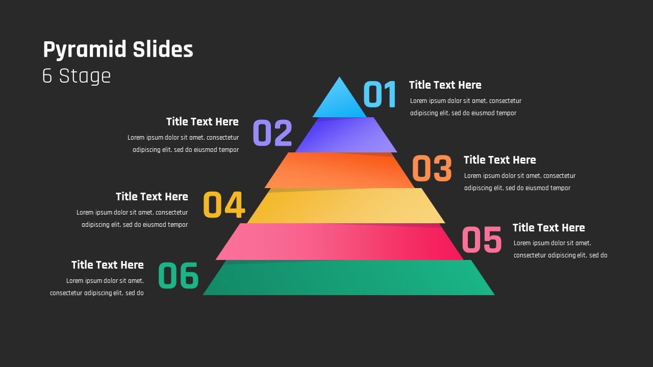 6 Stage Pyramid Template For PowerPoint
